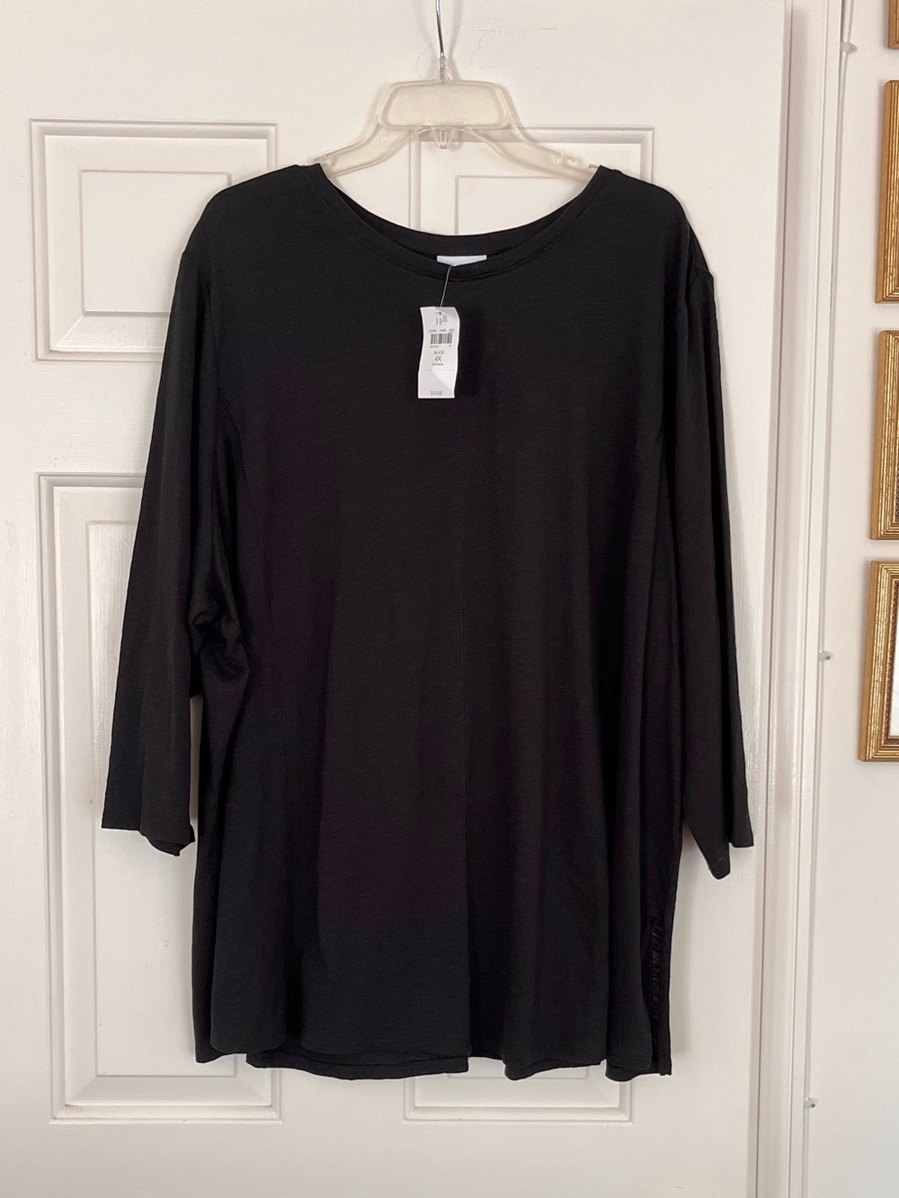 J. Jill 3/4 Sleeve Black Top Size 4X NWT